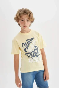 DeFacto Boy's Crew Neck Printed Short Sleeve T-Shirt - Image 4