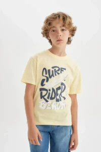 DeFacto Boy's Crew Neck Printed Short Sleeve T-Shirt - Image 5