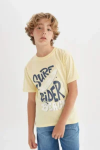 DeFacto Boy's Crew Neck Printed Short Sleeve T-Shirt - Image 6
