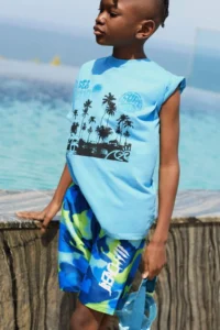 DeFacto Boy's Crew Neck Printed Short Sleeve T-Shirt