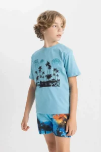 DeFacto Boy's Crew Neck Printed Short Sleeve T-Shirt - Image 5