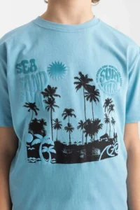 DeFacto Boy's Crew Neck Printed Short Sleeve T-Shirt - Image 6