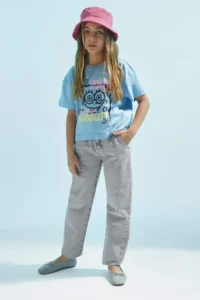 DeFacto Girl's SpongeBob Crew Neck Short Sleeve Crop T-Shirt - Image 2
