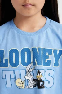 DeFacto Girl's Looney Tunes Crew Neck Short Sleeve Crop T-Shirt - Image 5