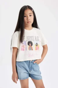 DeFacto Barbie Crew Neck Short Sleeve T-Shirt Girls