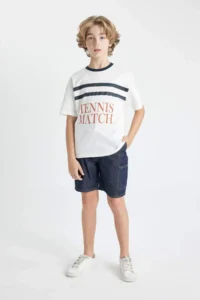 DeFacto Oversize Wide Fit Crew Neck Printed Short Sleeve T-Shirt Boy - Image 2