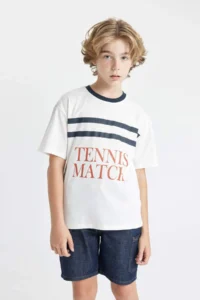 DeFacto Oversize Wide Fit Crew Neck Printed Short Sleeve T-Shirt Boy - Image 3