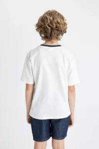 DeFacto Oversize Wide Fit Crew Neck Printed Short Sleeve T-Shirt Boy - Image 6