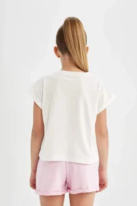 DeFacto Boxy Fit Crew Neck Tropical Patterned Short Sleeve T-Shirt Girls - Image 6