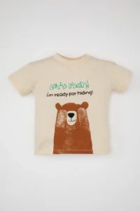 DeFacto Baby Boy Animal Patterned Short Sleeve T-Shirt - Image 2