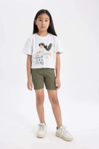 DeFacto Disney Princess Crew Neck Short Sleeve T-Shirt Girls - Image 2