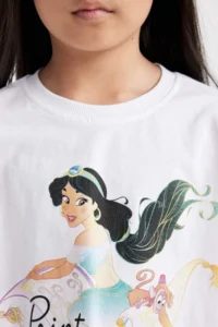 DeFacto Disney Princess Crew Neck Short Sleeve T-Shirt Girls - Image 5