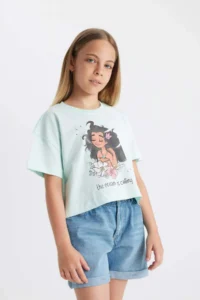 DeFacto Disney Princess Crew Neck Short Sleeve T-Shirt Girls - Image 4