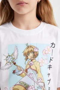 DeFacto Printed Oversize Wide Fit Short Sleeve T-Shirt Girls - Image 5