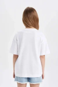 DeFacto Printed Oversize Wide Fit Short Sleeve T-Shirt Girls - Image 6
