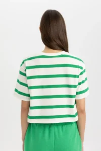 DeFacto Boxy Fit Striped Crew Neck Short Sleeve T-Shirt C6199ax24sm - Image 6