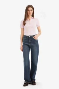 DeFacto Slim Fit Slim Fit Polo Neck Ribbed Camisole Short Sleeve T-Shirt C6249ax25sp - Image 2