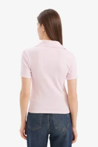 DeFacto Slim Fit Slim Fit Polo Neck Ribbed Camisole Short Sleeve T-Shirt C6249ax25sp - Image 8