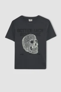 DeFacto Crew Neck Color Changing Printed Short Sleeve T-Shirt Boys - Image 4