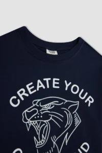 DeFacto Boy's Crew Neck Color Changing Printed Short Sleeve T-Shirt - Image 4