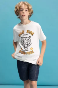 DeFacto Boy's Crew Neck Color Changing Printed Short Sleeve T-Shirt - Image 3