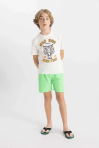 DeFacto Boy's Crew Neck Color Changing Printed Short Sleeve T-Shirt - Image 5