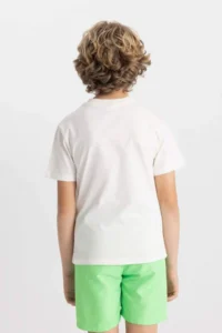 DeFacto Boy's Crew Neck Color Changing Printed Short Sleeve T-Shirt - Image 8