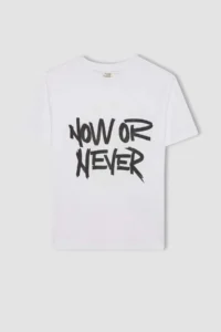 DeFacto Crew Neck Color Changing Printed Short Sleeve T-Shirt Boys - Image 4