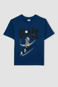DeFacto Boy's Crew Neck Color Changing Printed Short Sleeve T-Shirt - Image 3