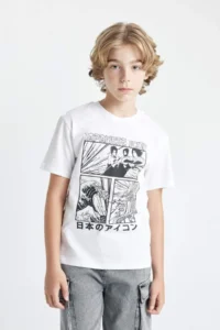 DeFacto Crew Neck Color Changing Printed Short Sleeve T-Shirt Boys - Image 6