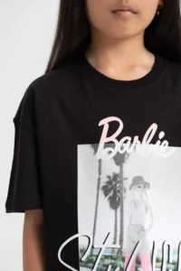 DeFacto Barbie Relax Fit Crew Neck Short Sleeve T-Shirt Girls - Image 5