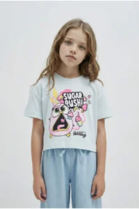 DeFacto Hatsune Miku Crew Neck Short Sleeve T-Shirt Girls - Image 2
