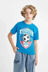 DeFacto Crew Neck Printed Short Sleeve T-Shirt Boy - Image 3
