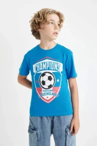 DeFacto Crew Neck Printed Short Sleeve T-Shirt Boy - Image 4