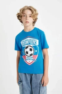 DeFacto Crew Neck Printed Short Sleeve T-Shirt Boy - Image 5
