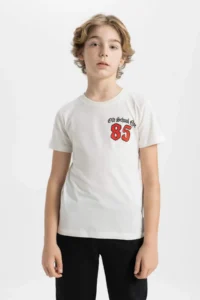 DeFacto Crew Neck Printed Short Sleeve T-Shirt Boy - Image 4