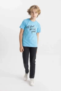 DeFacto Boy's Crew Neck Printed Short Sleeve T-Shirt - Image 2