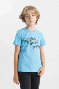 DeFacto Boy's Crew Neck Printed Short Sleeve T-Shirt - Image 3