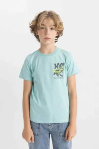 DeFacto Boy's Crew Neck Printed Short Sleeve T-Shirt - Image 3