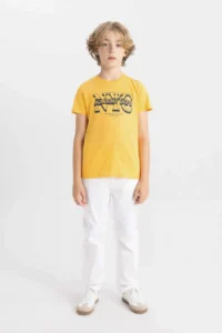 DeFacto Boy's Crew Neck Printed Short Sleeve T-Shirt - Image 2