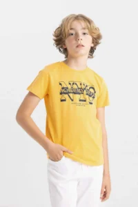 DeFacto Boy's Crew Neck Printed Short Sleeve T-Shirt - Image 3