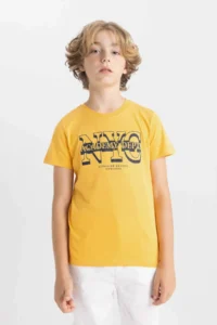 DeFacto Boy's Crew Neck Printed Short Sleeve T-Shirt - Image 4