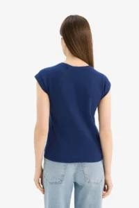 DeFacto Slim Fit Narrow Cut Crew Neck Basic Plain Rib Short Sleeve T-Shirt - Image 6