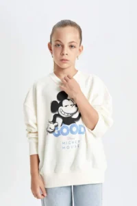 DeFacto Girl's Disney Mickey & Minnie Oversize Wide Fit Crew Neck Sweatshirt - Image 3