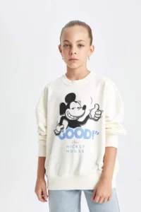 DeFacto Girl's Disney Mickey & Minnie Oversize Wide Fit Crew Neck Sweatshirt - Image 4