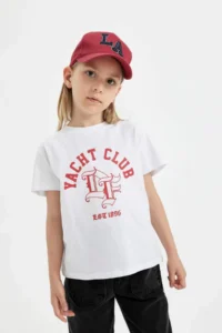 DeFacto Girl's Crew Neck Printed Short Sleeve T-Shirt - Image 3