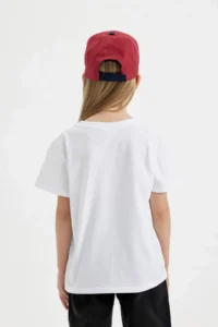 DeFacto Girl's Crew Neck Printed Short Sleeve T-Shirt - Image 4