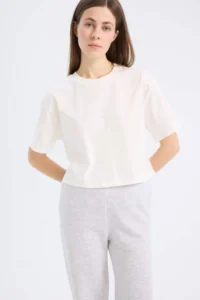 DeFacto Boxy Fit Crew Neck Basic Plain Combed Cotton Short Sleeve T-Shirt - Image 4