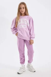 DeFacto Girl's Relax Fit Crew Neck Printed School Sweatshirt - Image 2