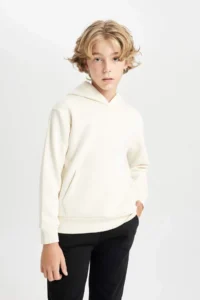 DeFacto Boy's Pocketed Hooded School Sweatshirt - Image 4